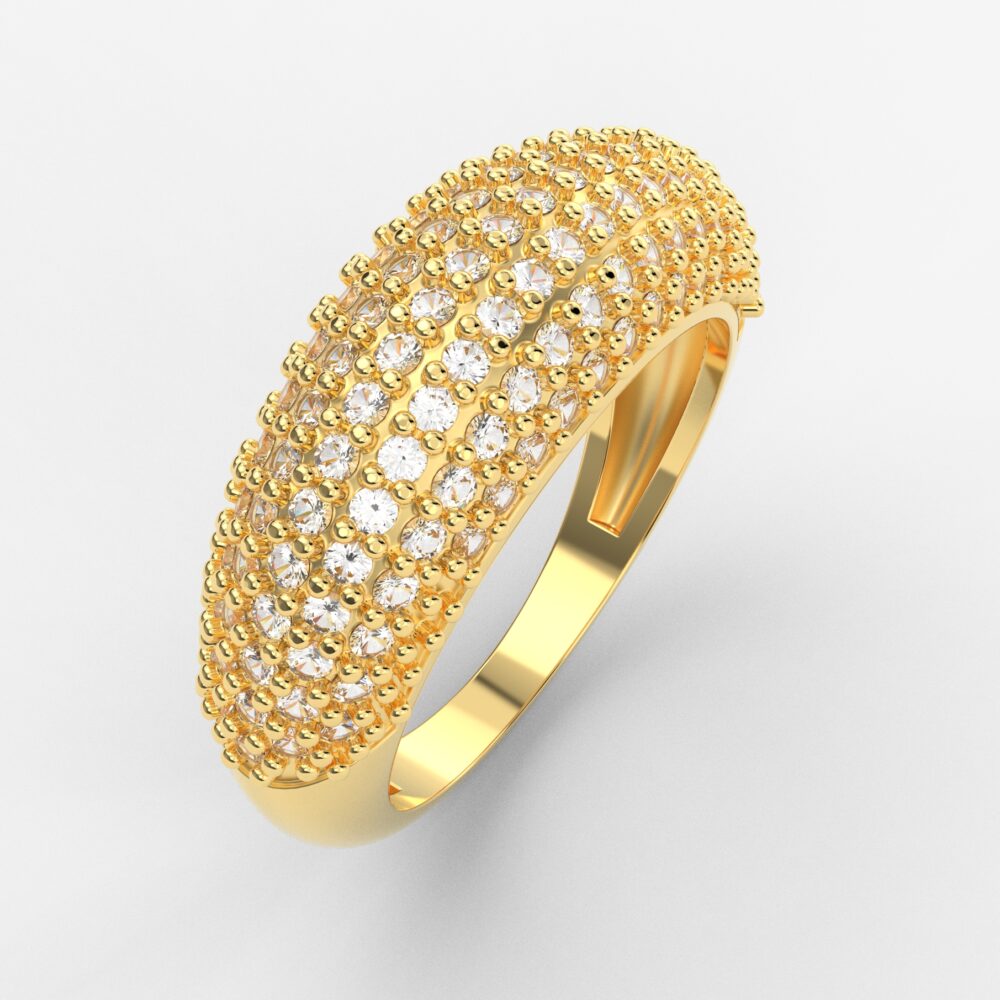 Prsten model 1 od žutog zlata sa cirkonima