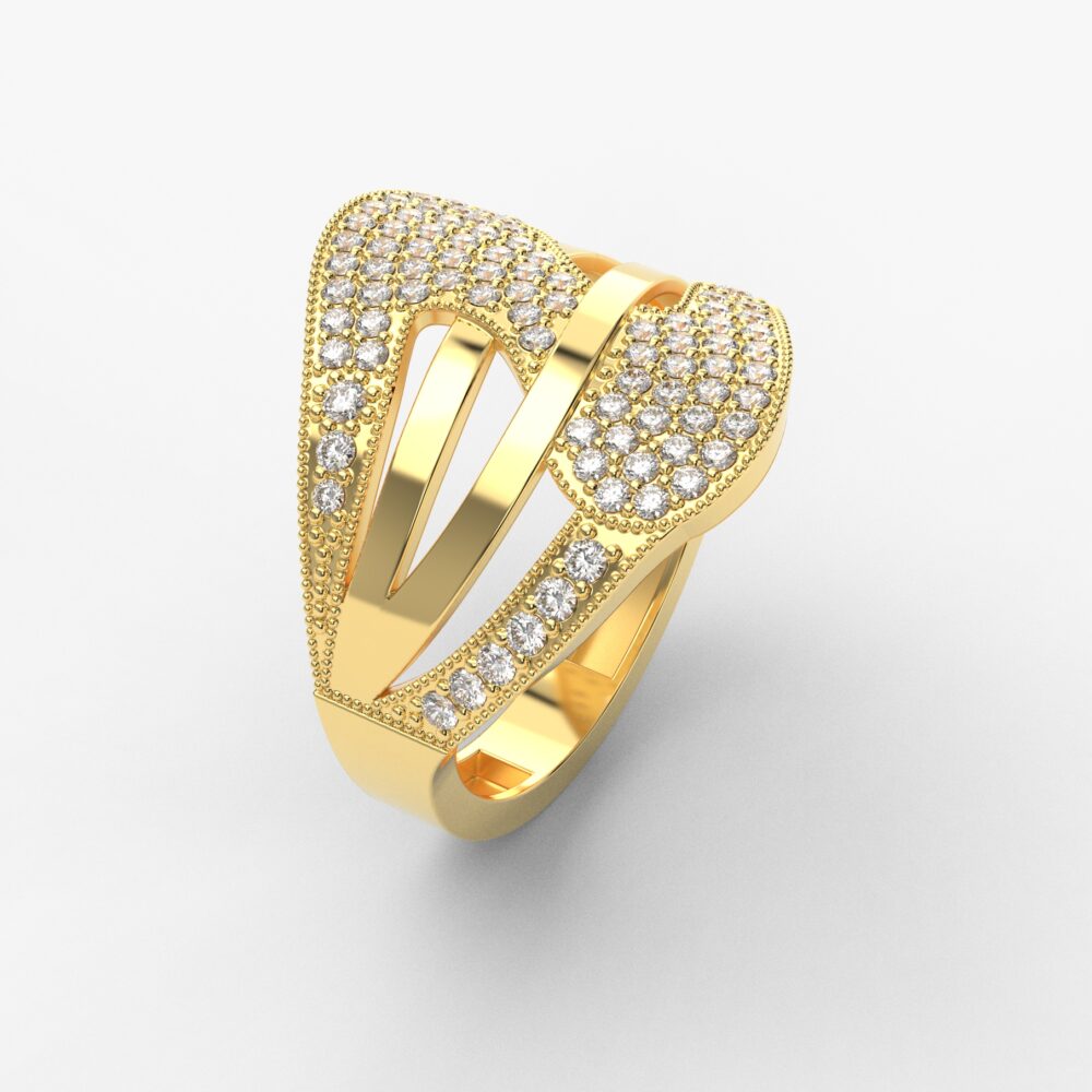 Prsten model 101 od žutog zlata sa brilijantima