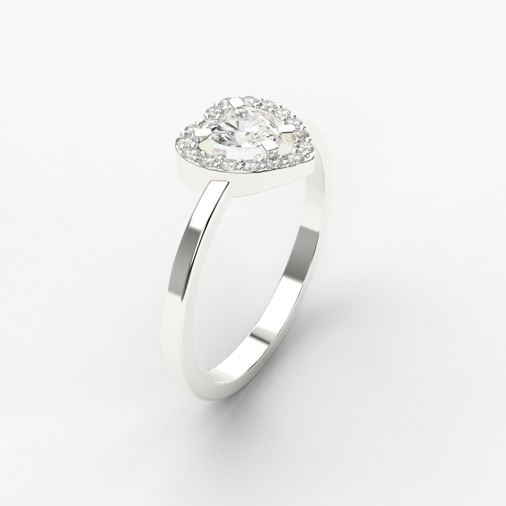 Prsten model 102 od belog zlata sa cirkonima