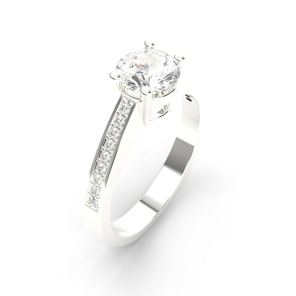 Prsten model 15 od belog zlata sa cirkonima