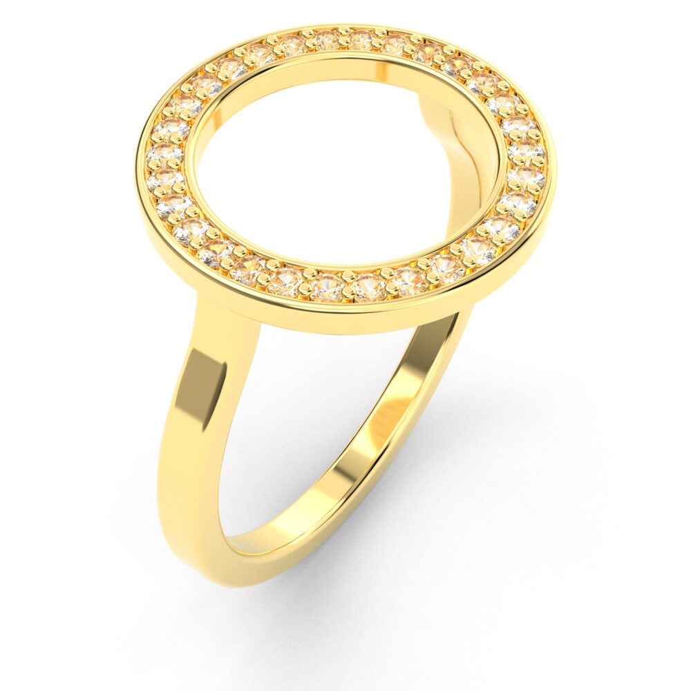 Prsten model 19 od žutog zlata sa cirkonima