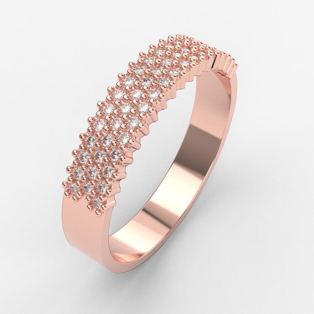 Prsten model 2 od roze zlata sa brilijantima