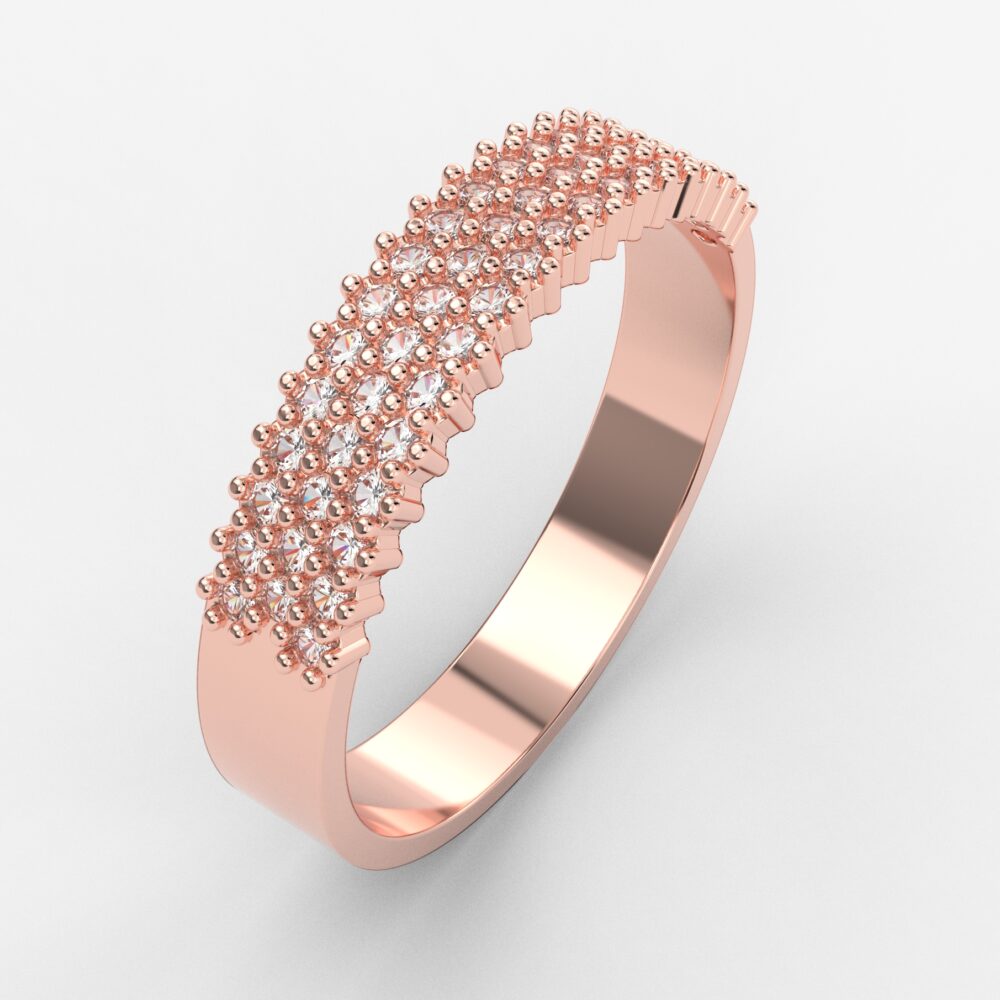 Prsten model 2 od roze zlata sa cirkonima