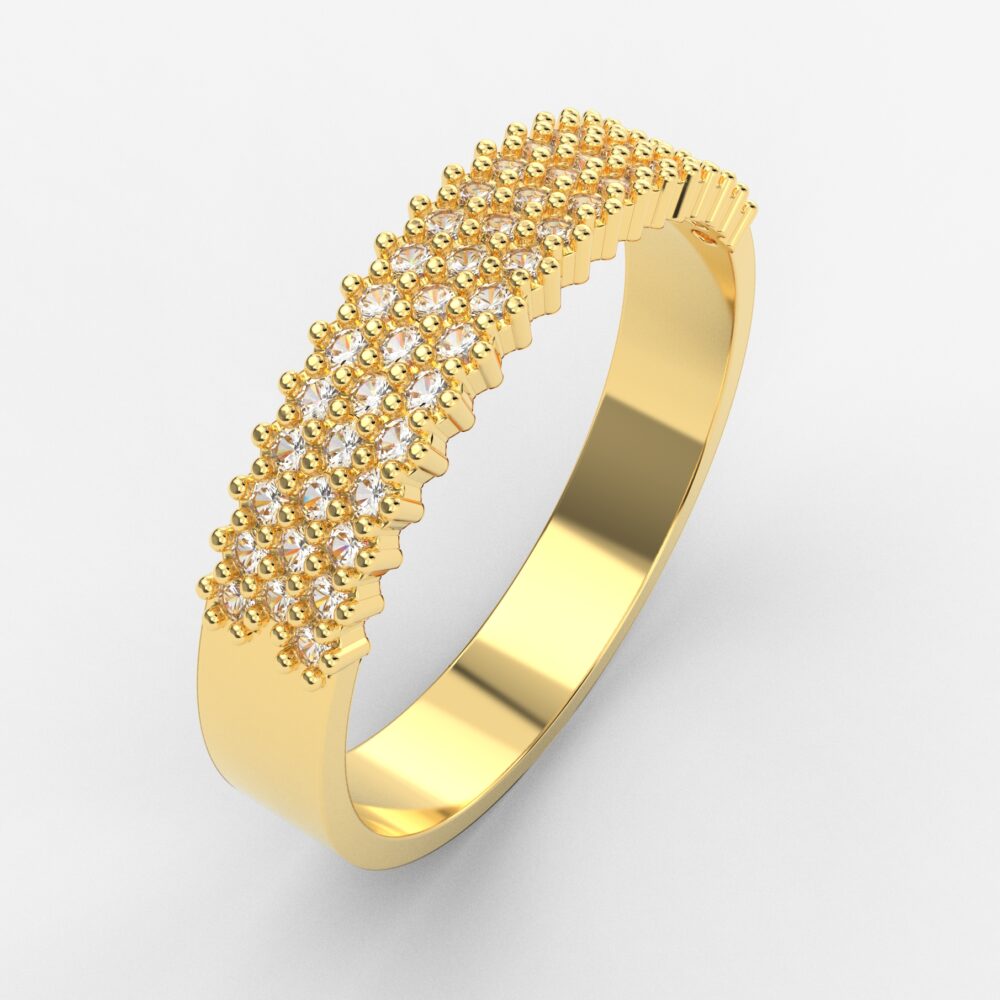 Prsten model 2 od žutog zlata sa cirkonima