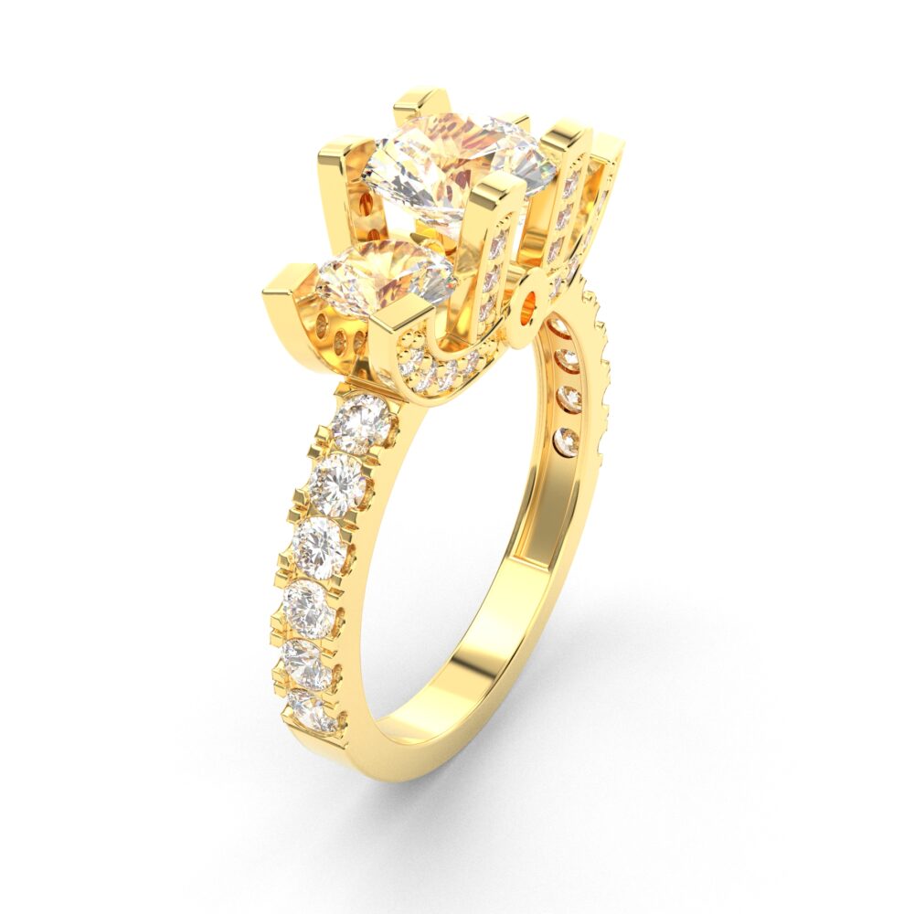 Prsten model 23 od žutog zlata sa cirkonima