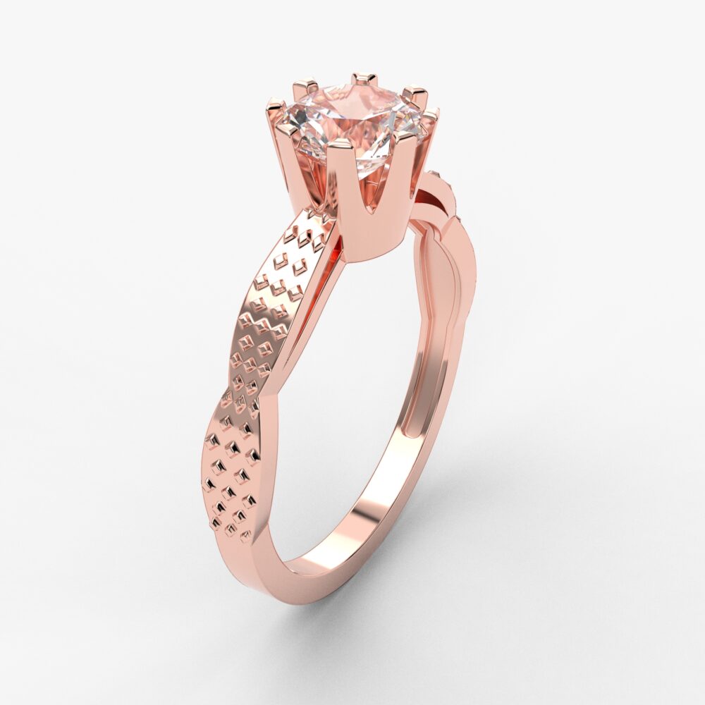 Prsten model 24 od roze zlata sa cirkonima