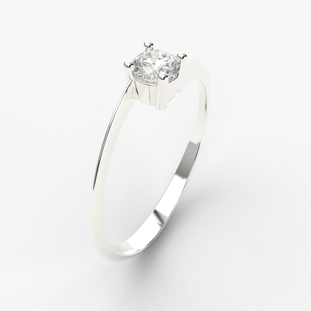 Prsten model 27 od belog zlata sa brilijantima