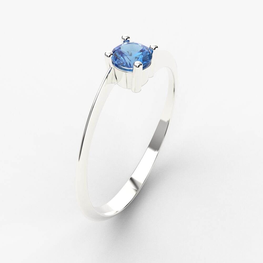 Prsten model 27 od belog zlata sa safirom