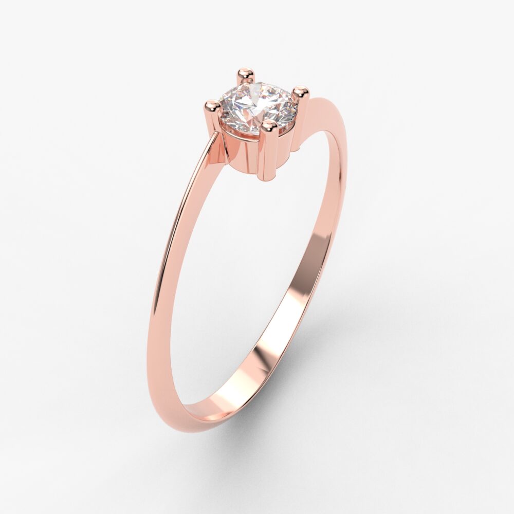 Prsten model 27 od roze zlata sa brilijantima