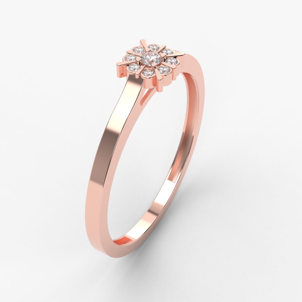 Prsten model 29 od roze zlata sa brilijantima