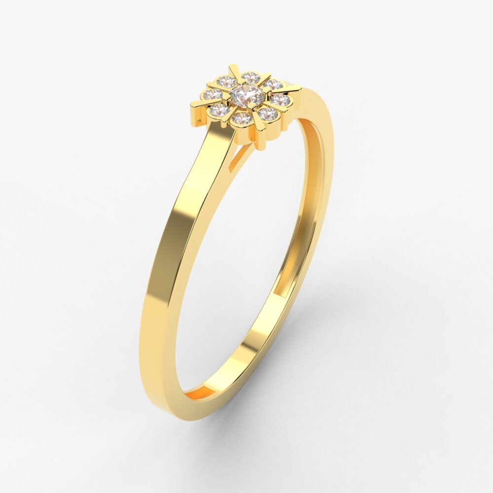 Prsten model 29 od žutog zlata sa brilijantima