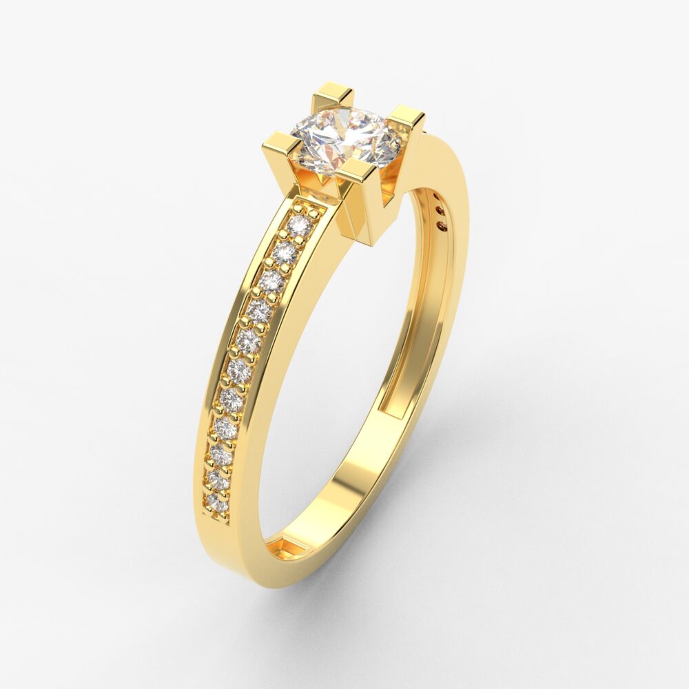 Prsten model 31 od žutog zlata sa brilijantima