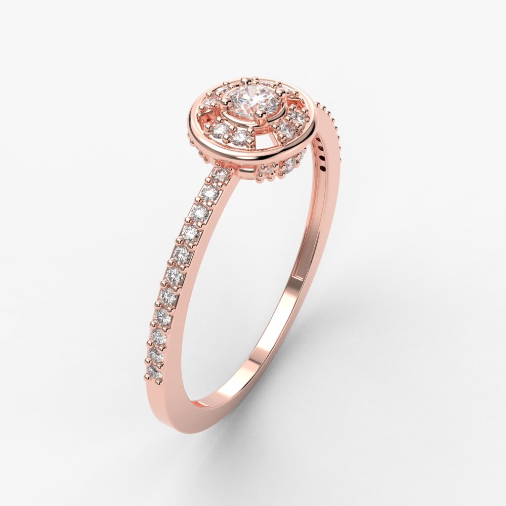 Prsten model 36 od roze zlata sa brilijantima