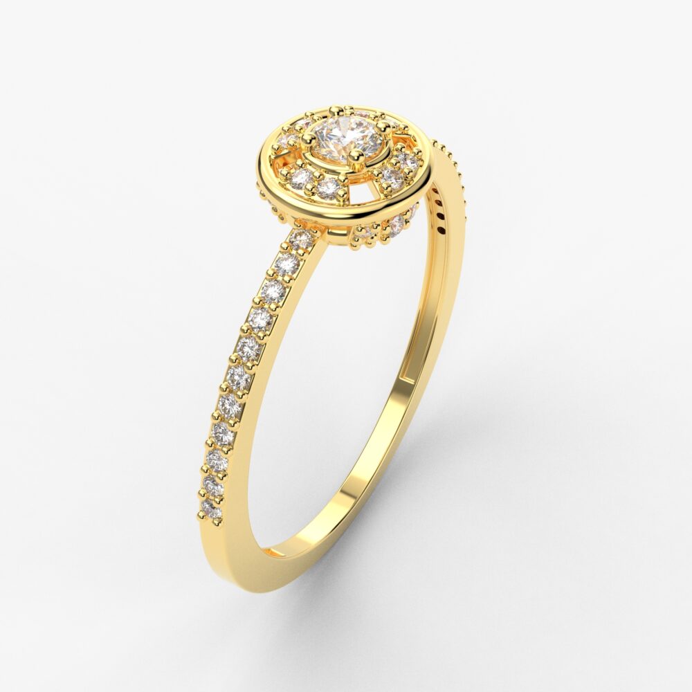 Prsten model 36 od žutog zlata sa brilijantima