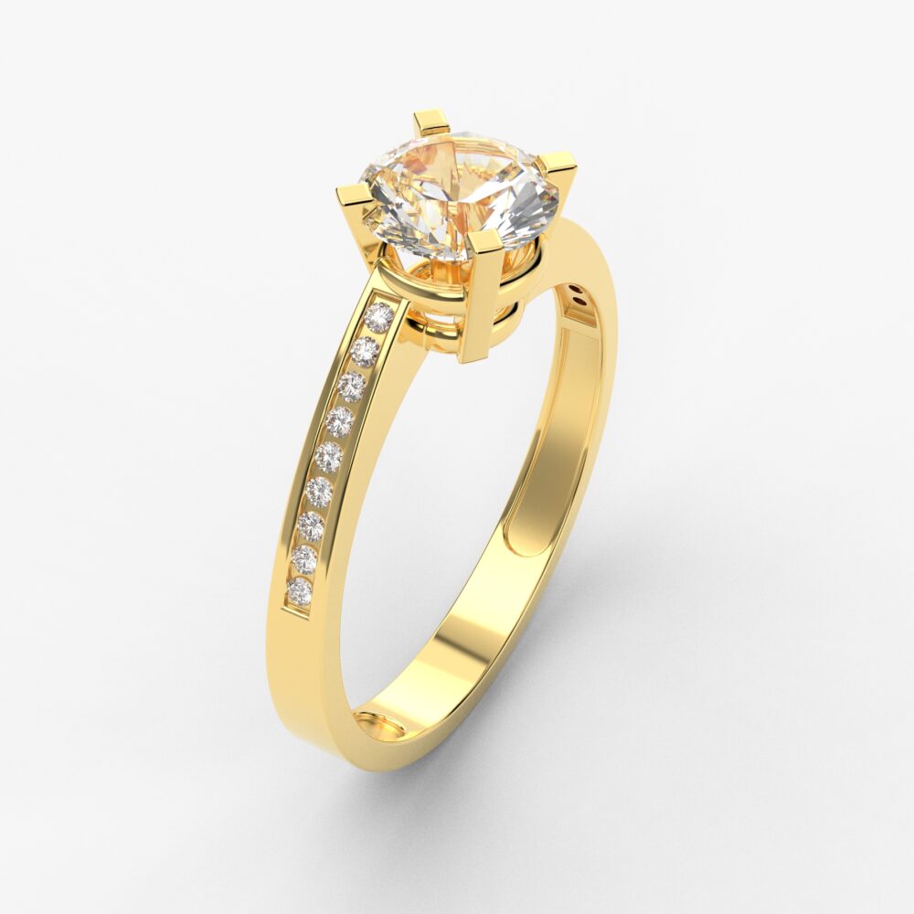 Prsten model 40 od žutog zlata sa cirkonima