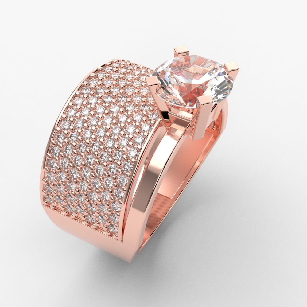 Prsten model 41 od roze zlata sa cirkonima