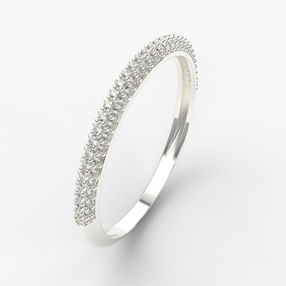 Prsten model 42 od belog zlata sa cirkonima