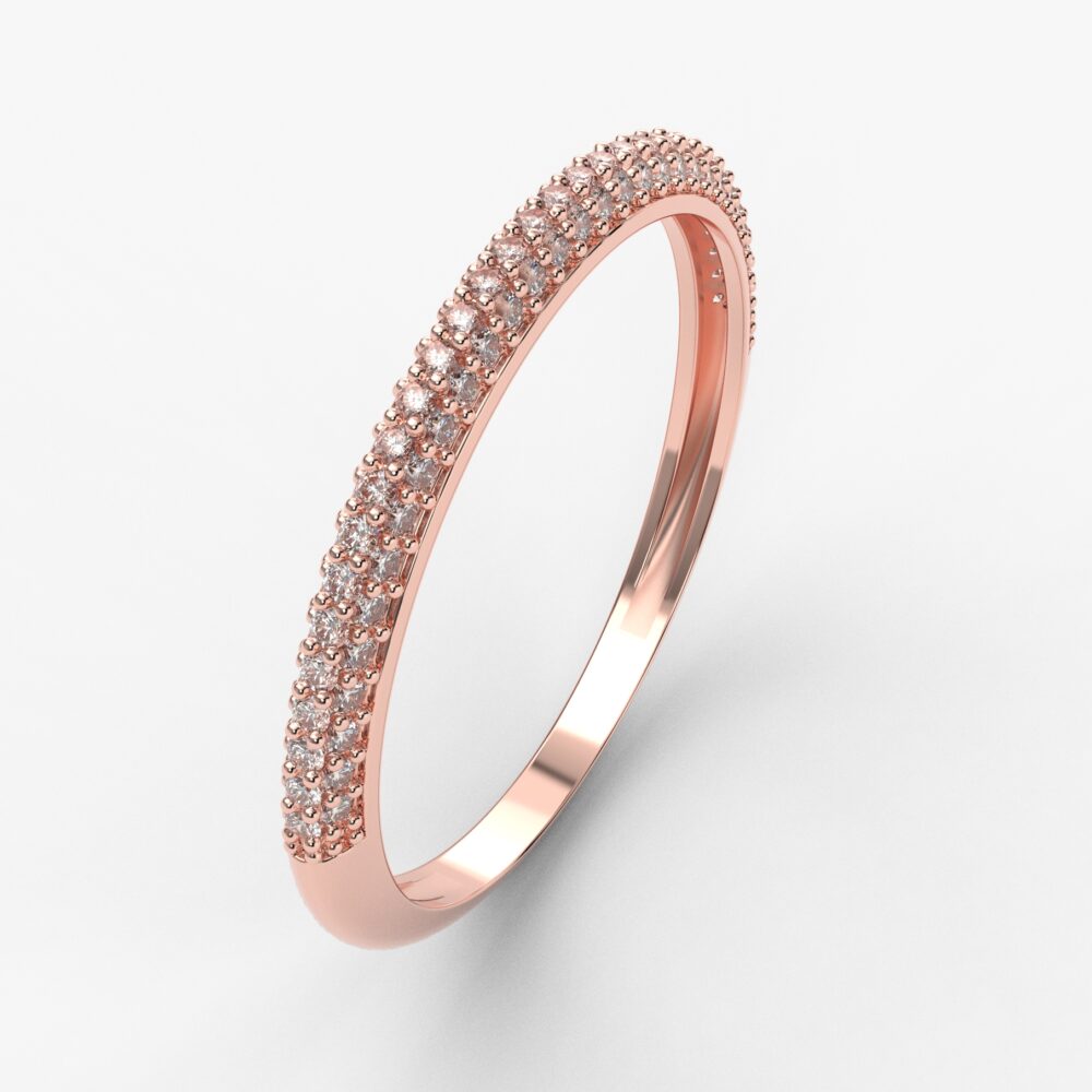 Prsten model 42 od roze zlata sa brilijantima