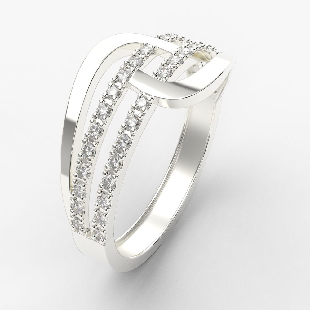 Prsten model 44 od belog zlata sa brilijantima