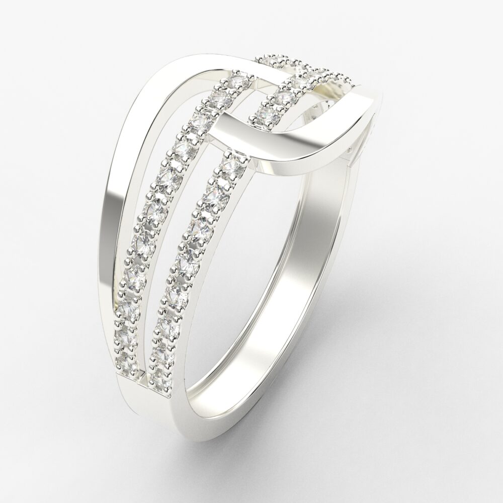 Prsten model 44 od belog zlata sa cirkonima