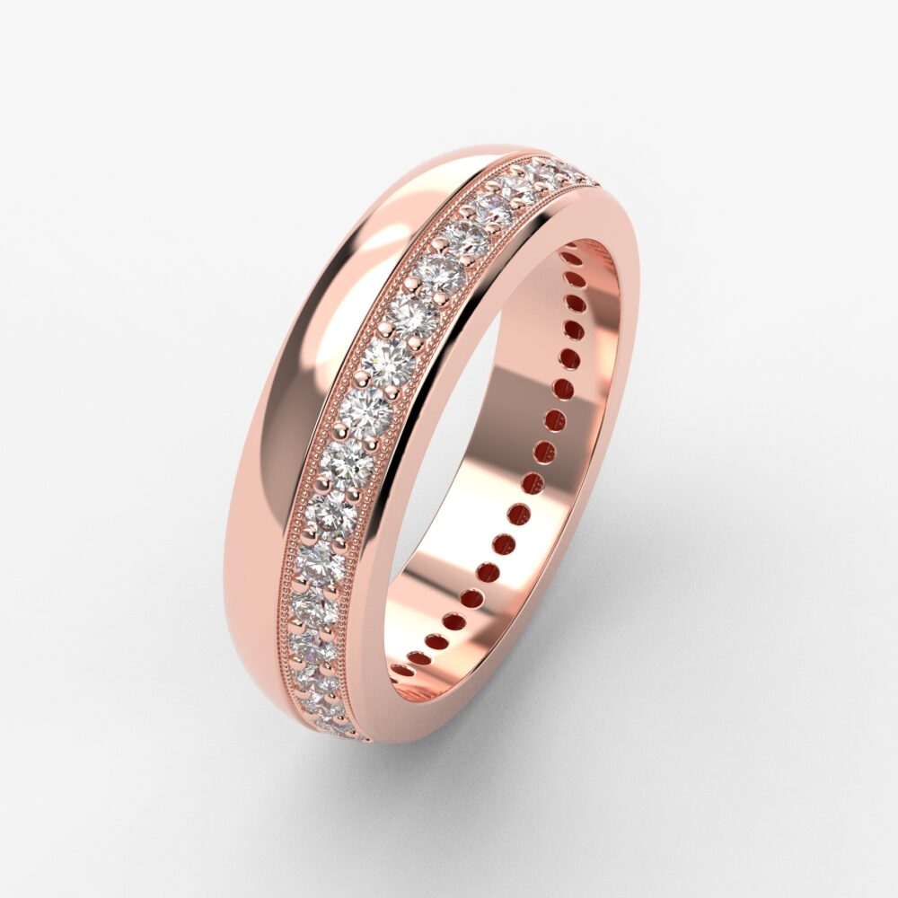 Prsten model 47 od roze zlata sa brilijantima