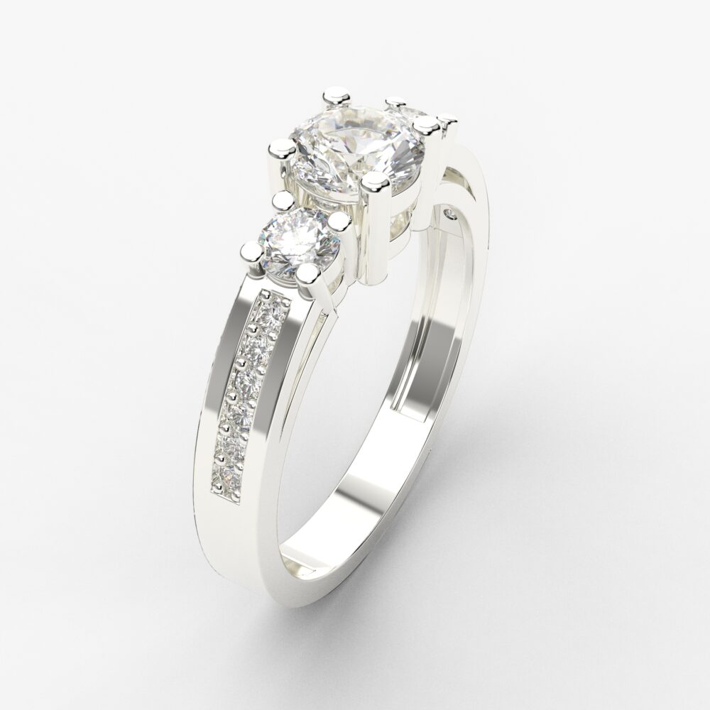 Prsten model 48 od belog zlata sa cirkonima