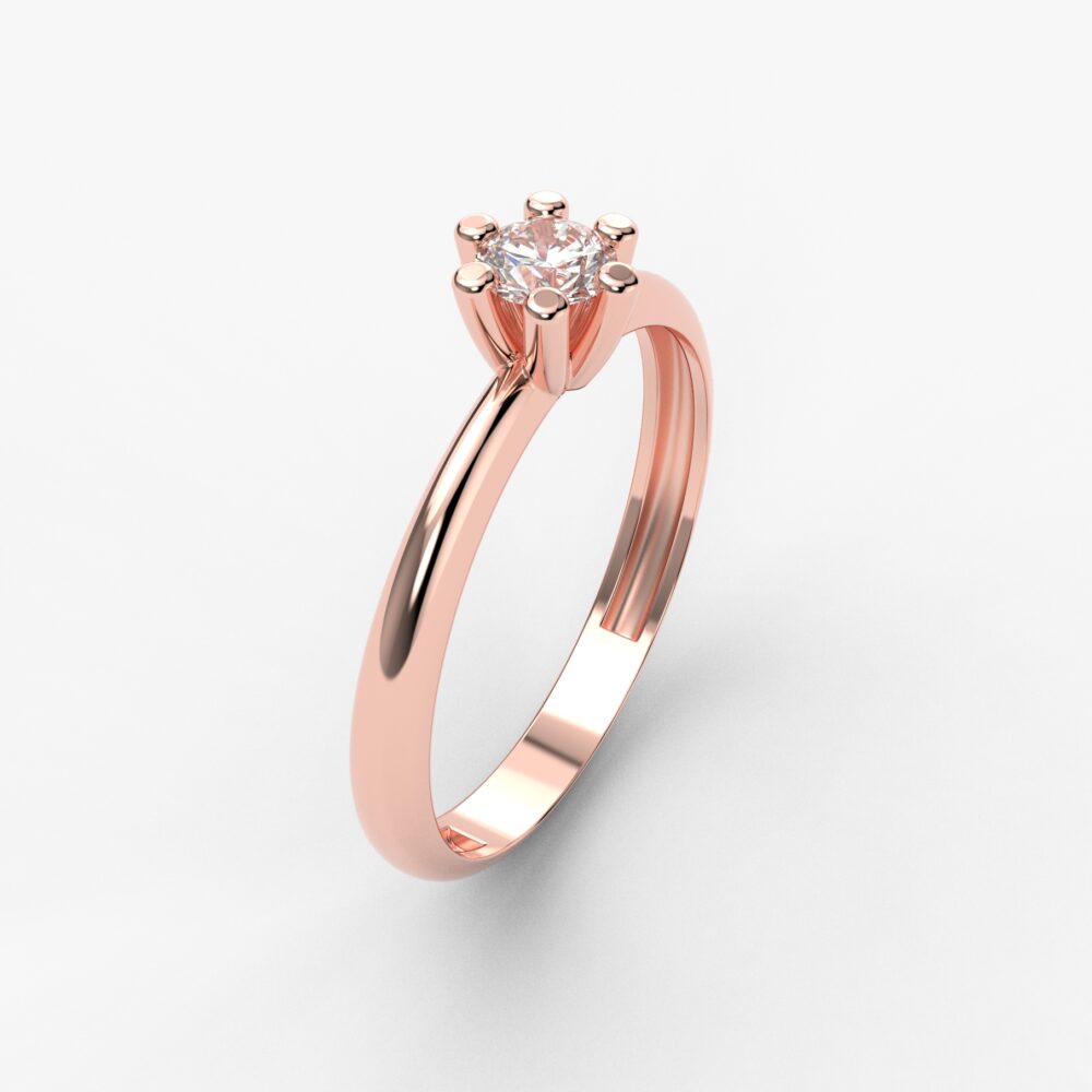 Prsten model 51 od roze zlata sa brilijantima