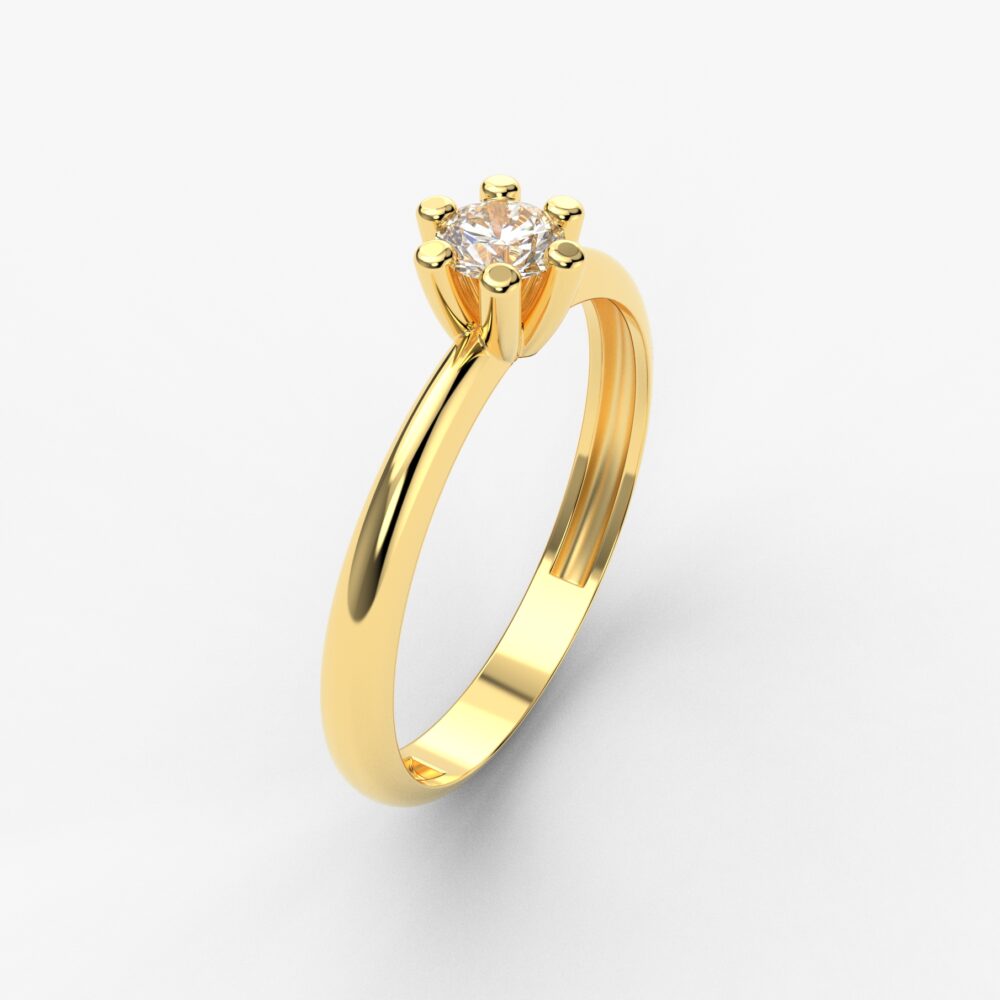 Prsten model 51 od žutog zlata sa brilijantima