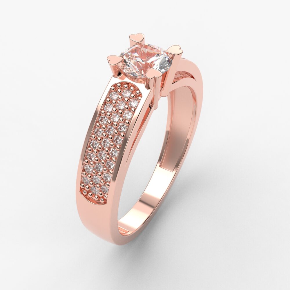 Prsten model 52 od roze zlata sa cirkonima