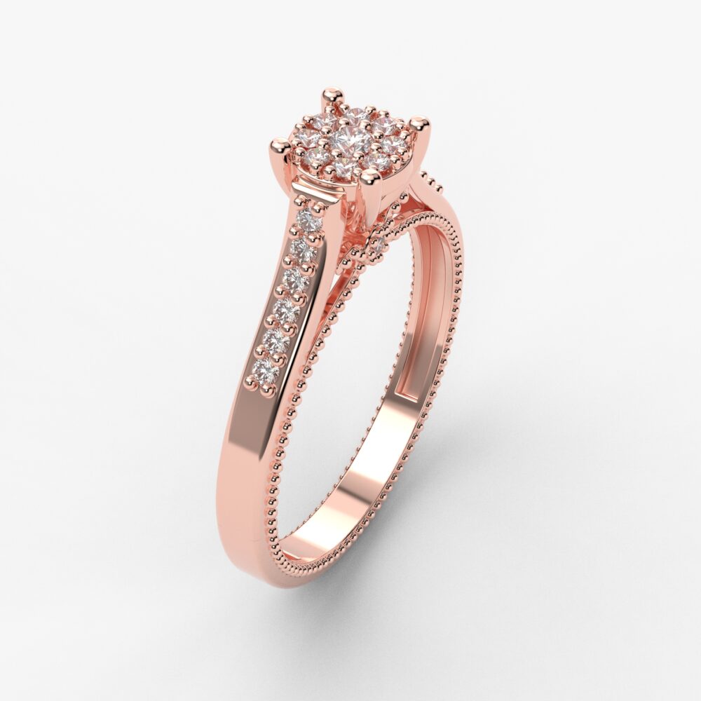 Prsten model 54 od roze zlata sa brilijantima