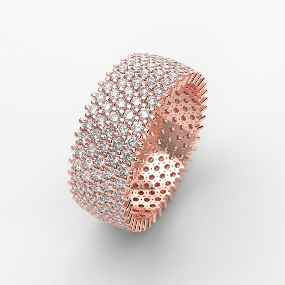 Prsten model 61 od roze zlata sa brilijantima