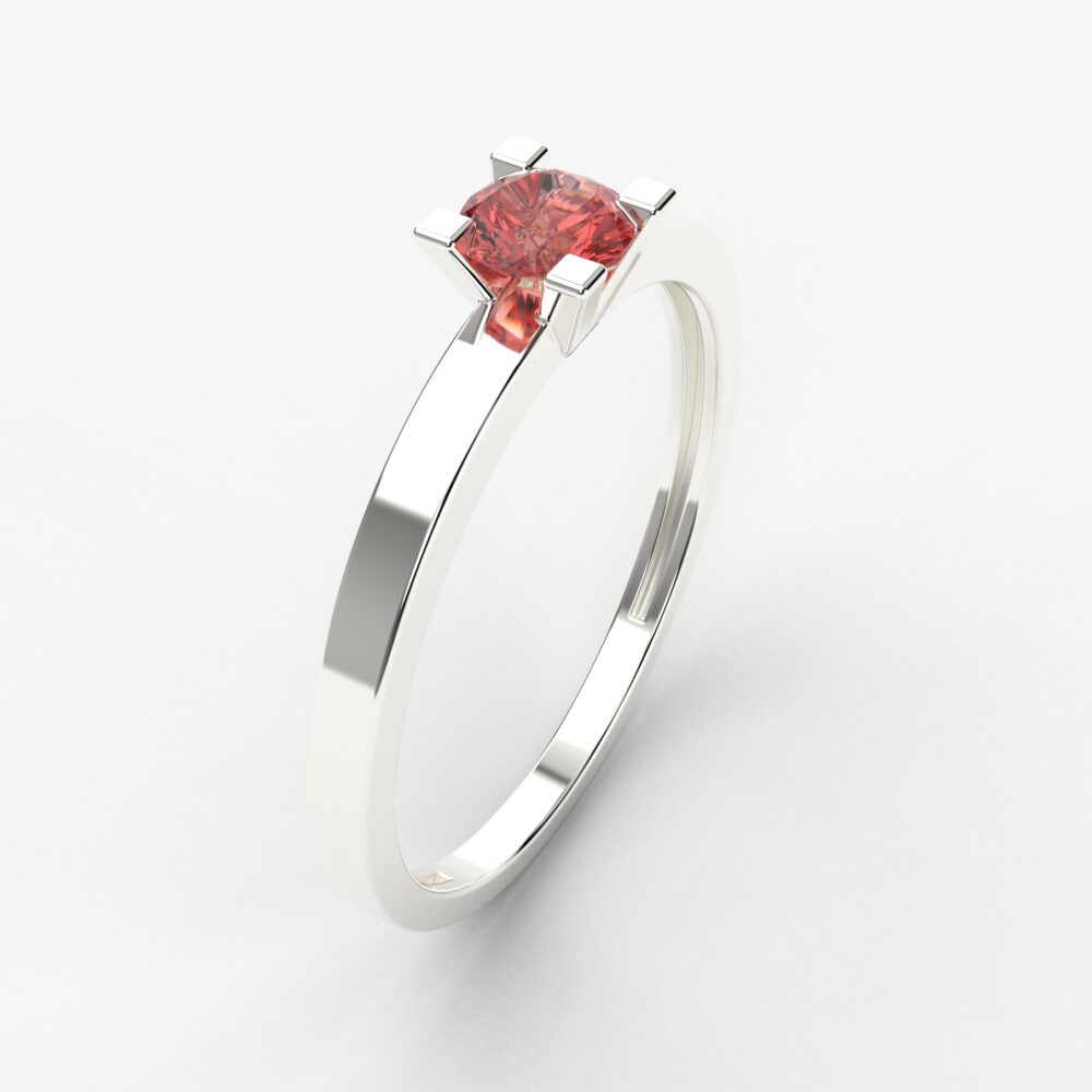 Prsten model 62 od belog zlata sa rubinom