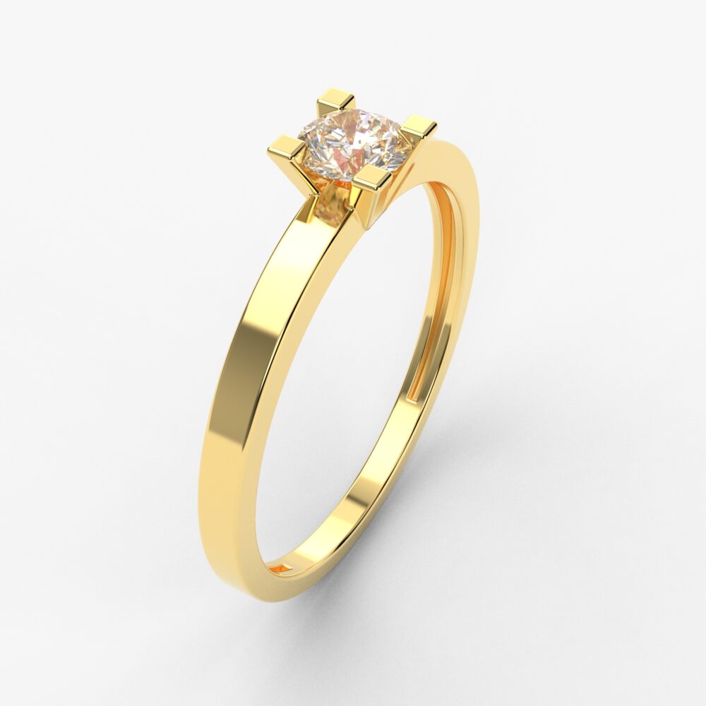 Prsten model 62 od žutog zlata sa brilijantima