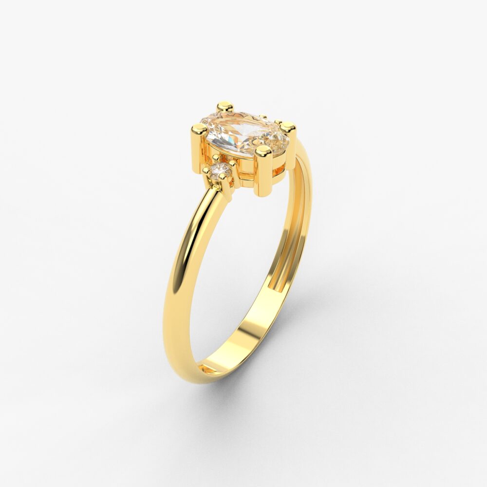 Prsten model 64 od žutog zlata sa cirkonima