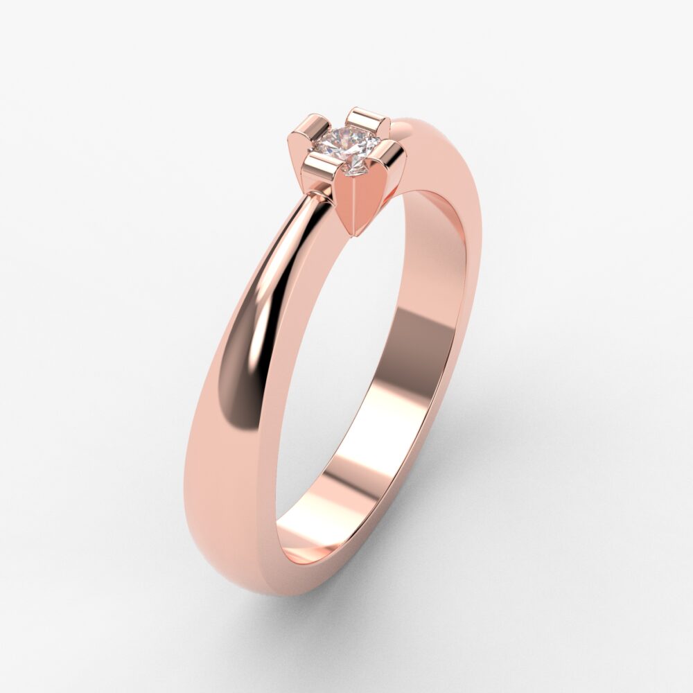 Prsten model 66 od roze zlata sa brilijantima