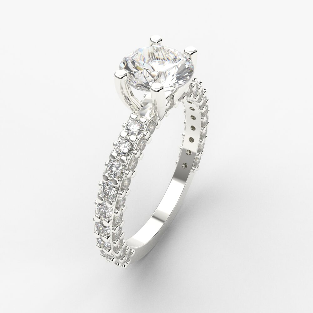 Prsten model 68 od belog zlata sa cirkonima