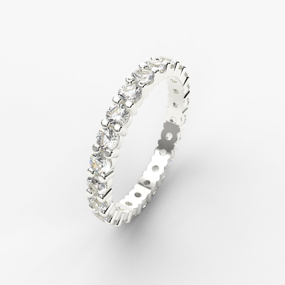 Prsten model 72 od belog zlata sa cirkonima