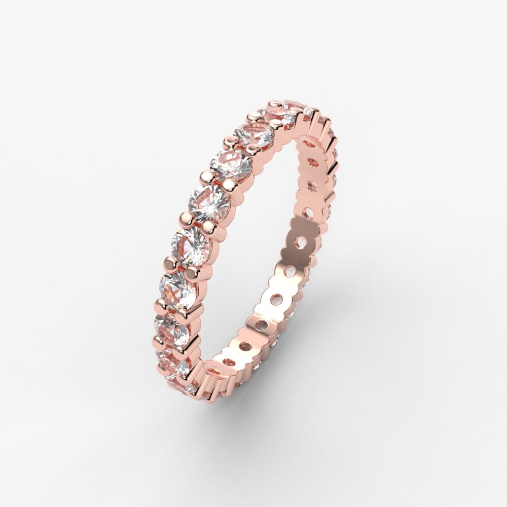 Prsten model 72 od roze zlata sa cirkonima