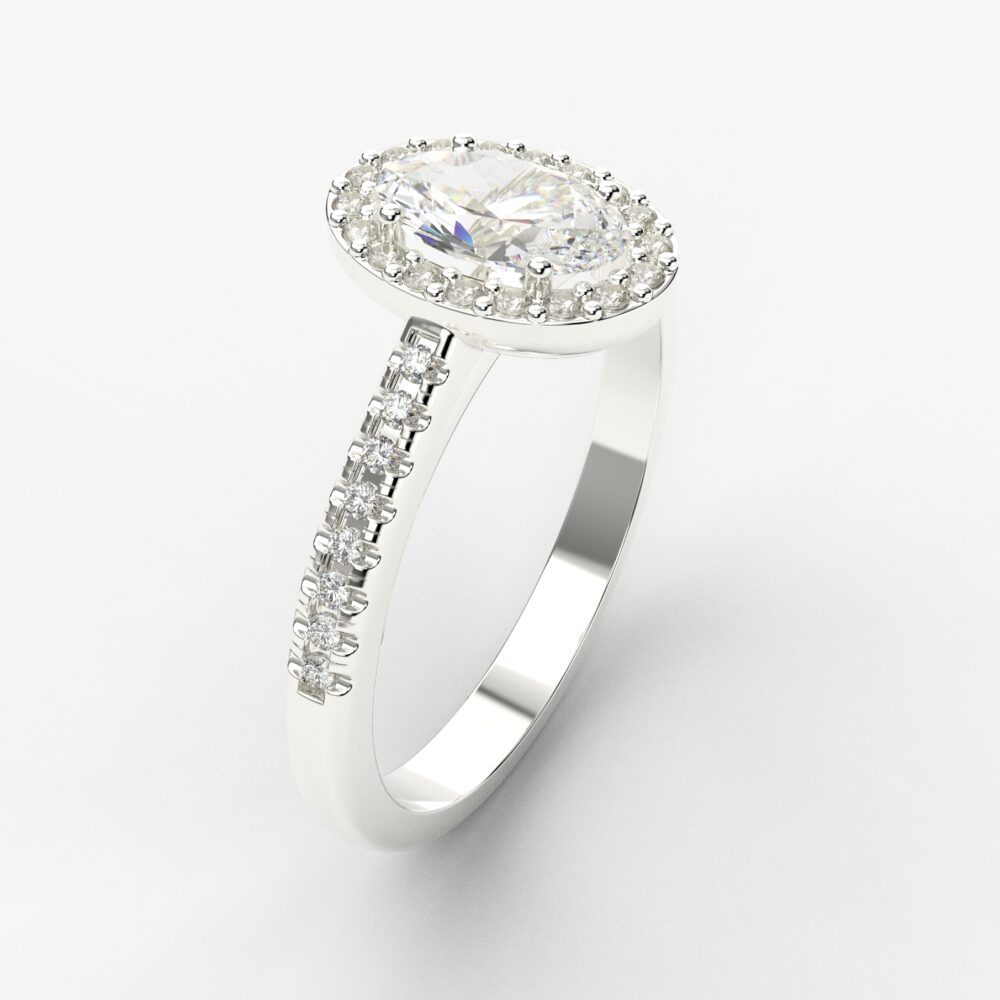 Prsten model 77 od belog zlata sa cirkonima