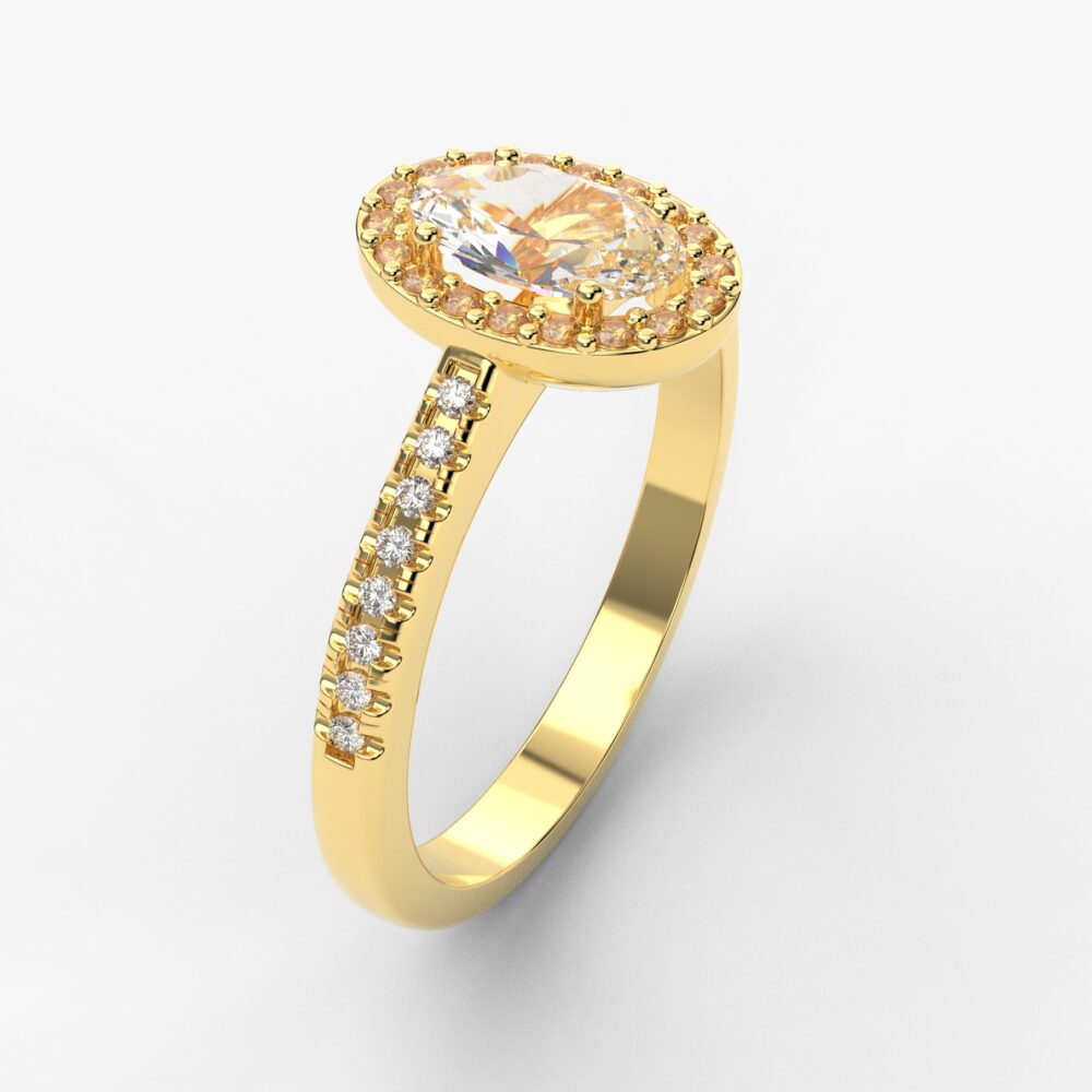 Prsten model 77 od žutog zlata sa cirkonima