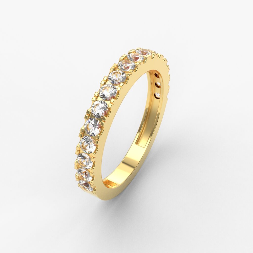 Prsten model 78 od žutog zlata sa cirkonima