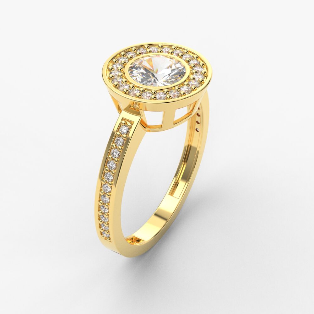 Prsten model 81 od žutog zlata sa cirkonima