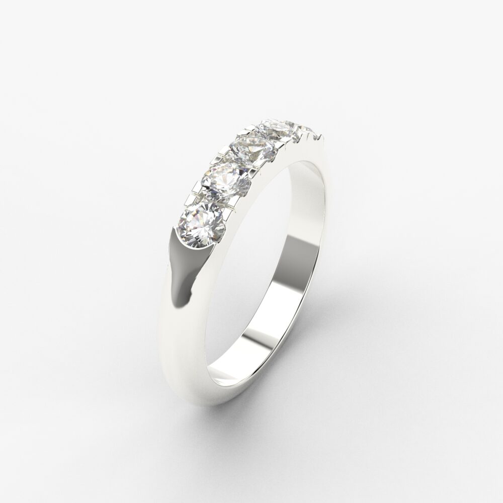 Prsten model 83 od belog zlata sa cirkonima