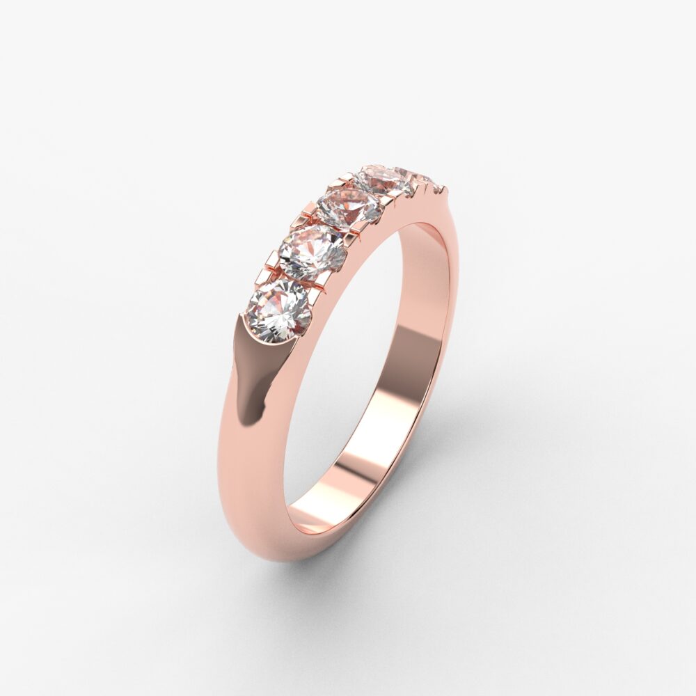 Prsten model 83 od roze zlata sa cirkonima
