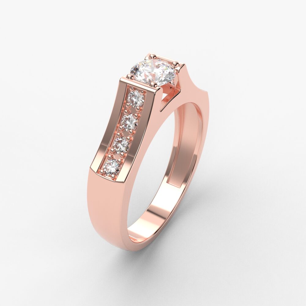 Prsten model 84 od roze zlata sa brilijantima