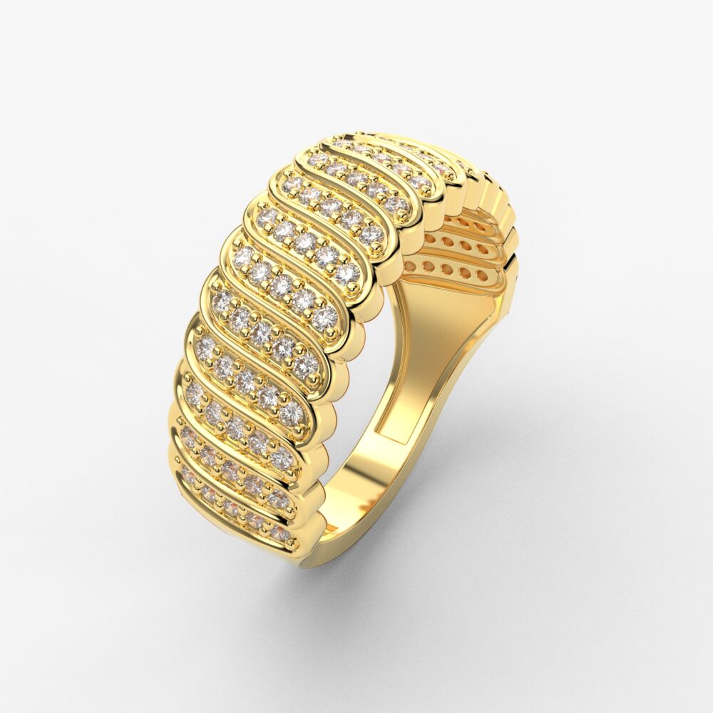 Prsten model 86 od žutog zlata sa brilijantima