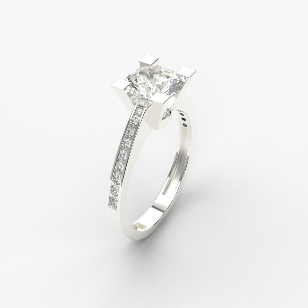 Prsten model 88 od belog zlata sa cirkonima