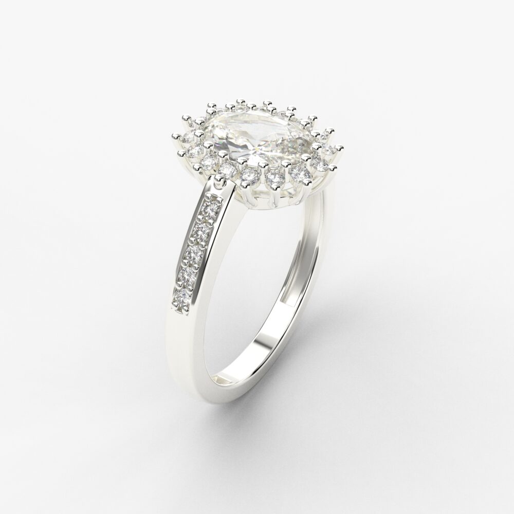 Prsten model 89 od belog zlata sa cirkonima