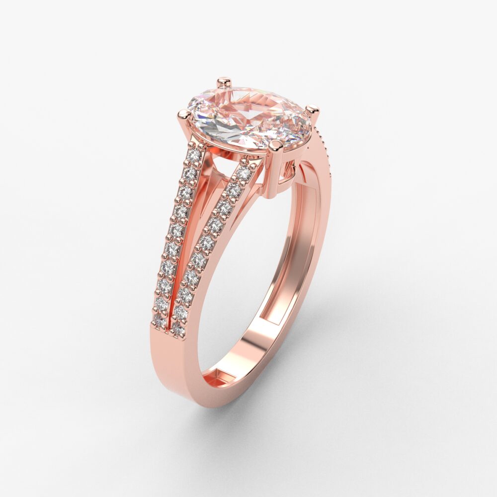 Prsten model 96 od roze zlata sa cirkonima