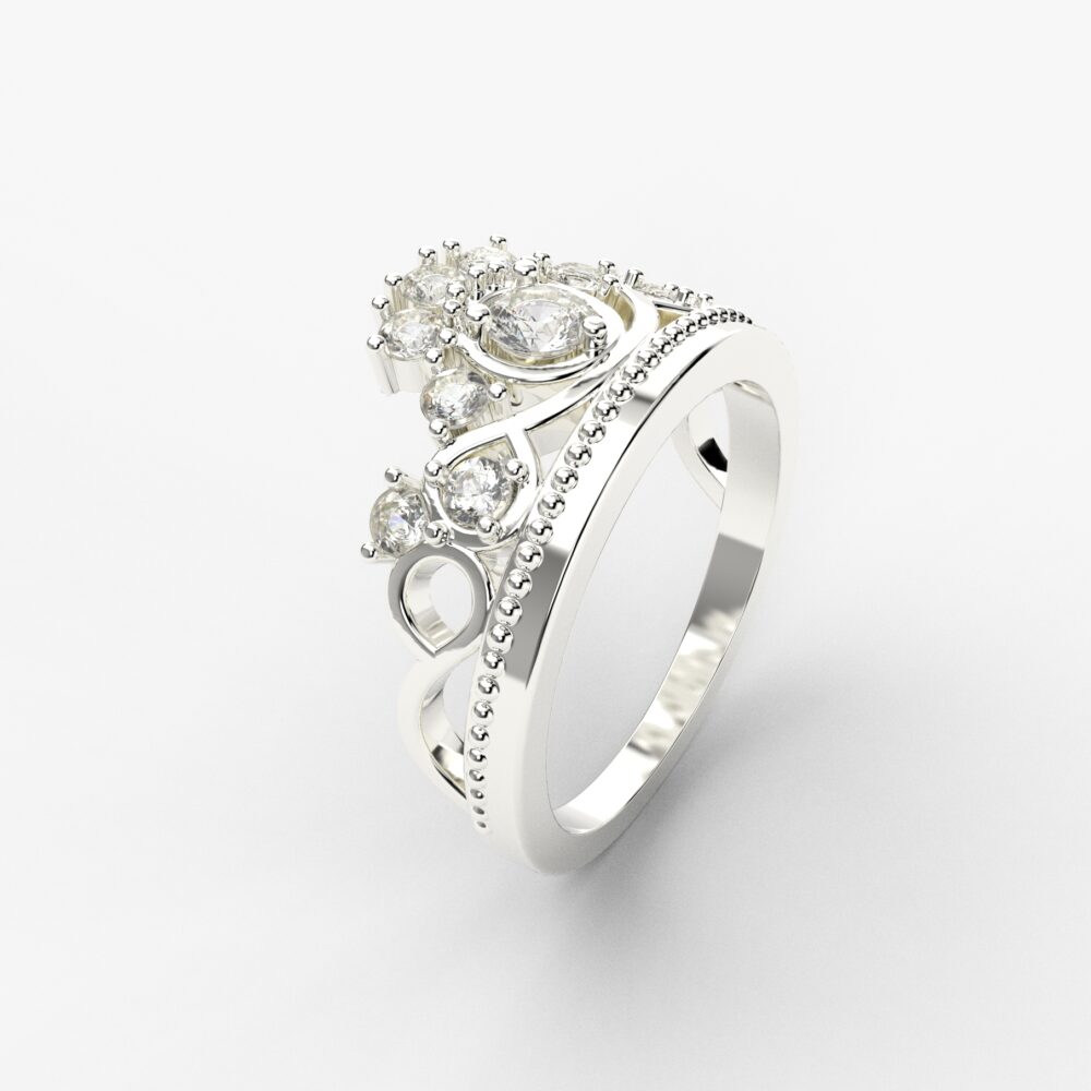 Prsten model 97 od belog zlata sa cirkonima